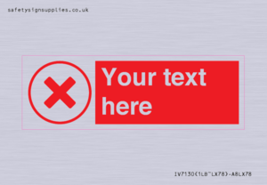 Custom red background, red cross in circle sign